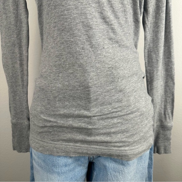 Abercrombie & Fitch Top Womens Small Grey Long Sleeve V-Neck Y2K Bella Swan VTG - Picture 3 of 12